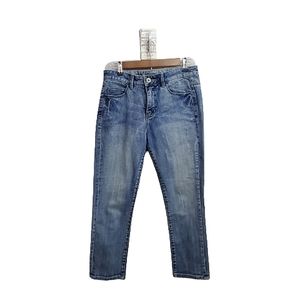 Calvin Klein Shape Distressed Cropped Straight Leg Jeans Sz. 6/28